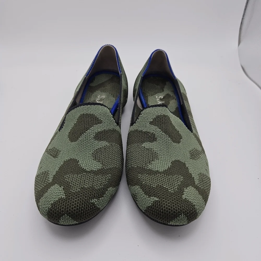 Rothys the Loafer in olive camo size 7.5